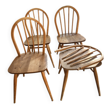 Lot of 4 Ercol chairs BS 1960 JH 2056