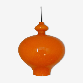 Orange glass pendant lamps by Hans Agne Jakobsson, Sweden, 1960