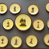 Service à dessert Atelier Cerenne Vallauris Santons de Provence France 1950