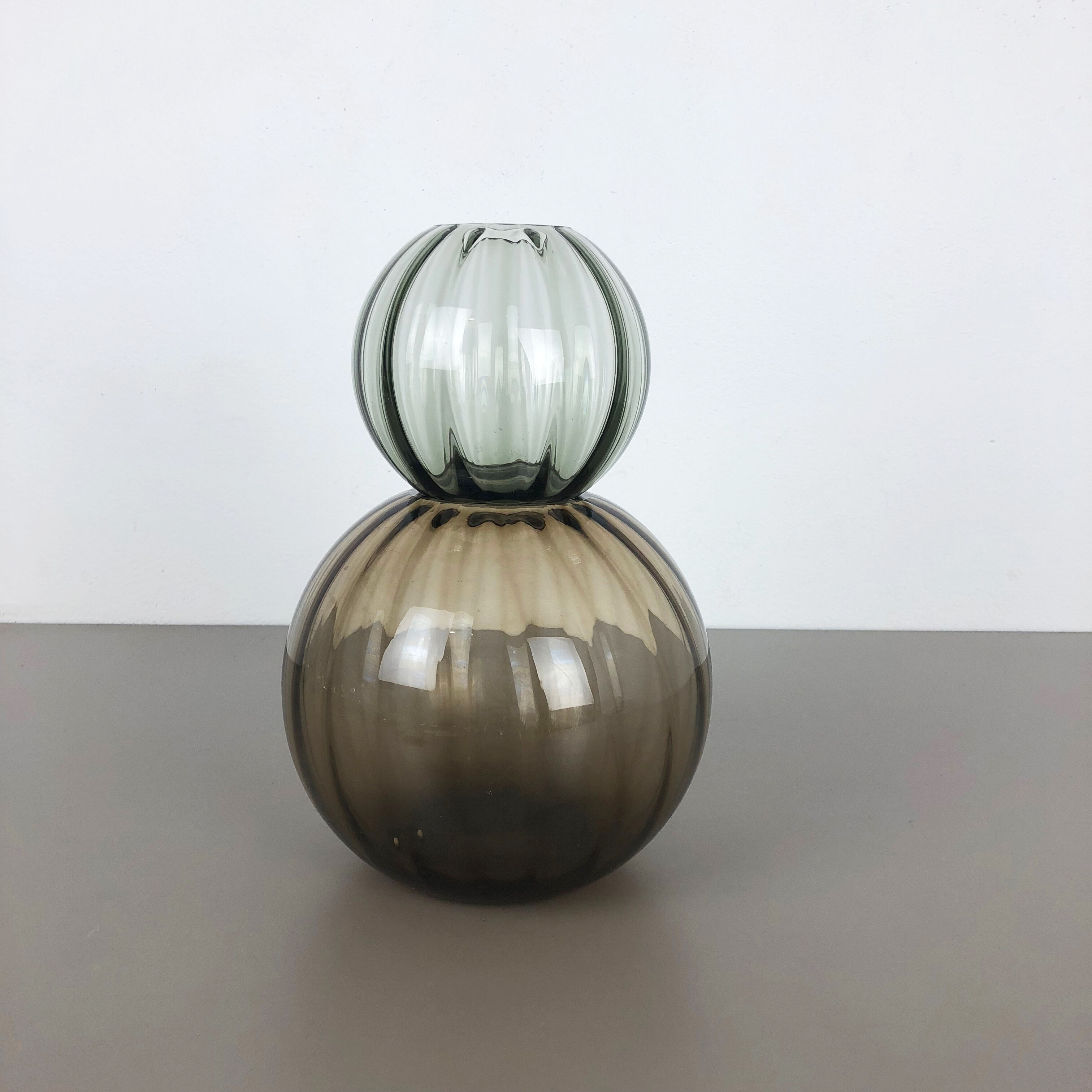 Vintage 1960s Set of 2 Ball Vases Turmaline by Wilhelm Wagenfeld for WMF Germany