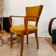 Fauteuil chaise bridge ancien moutarde