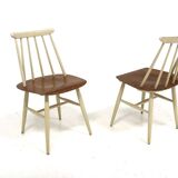Set de 2 chaises "Fanett" en teck par Ilmari Tapiovaara, Suède, 1960