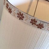 Alabaster lamp and ecru fabric lampshade / vintage 50s-60s