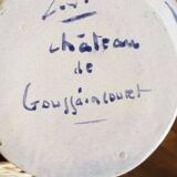 Grande lampe faïence bleue Chateau Goussaincourt Lorraine. Louis Viansson Ponté