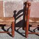Pair of low armchairs by the fireplace. (Straw seat)