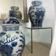 China - pair of covered porcelain vases with decoration