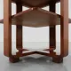 Art Deco Walnut Veneer Side Table with Shelf, Belgium, 1920s