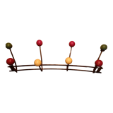 Vintage wall coat rack 8 balls