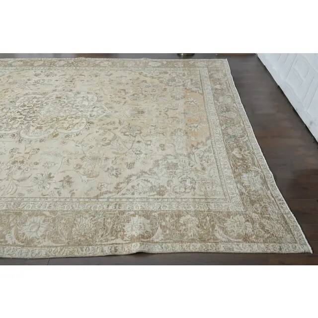 1970s Vintage Persian Handknotted Wool Orange Oversize Area Rug 288x385