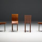 Postmodern Walnut Dining Chairs, Italy, 1980s