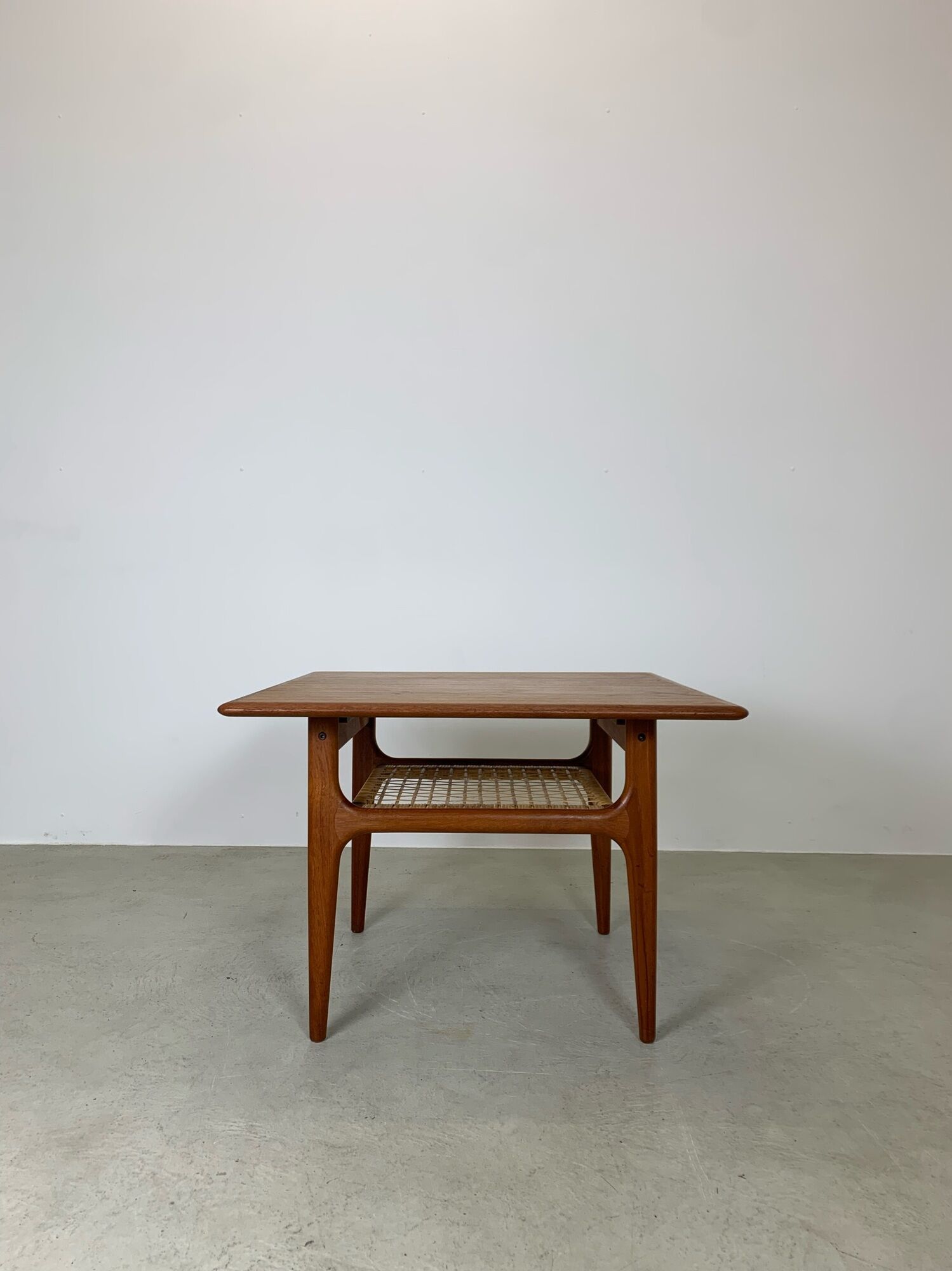 MidCentury Teak Coffee Table with Seagrass by Trioh Denmark, 1960s