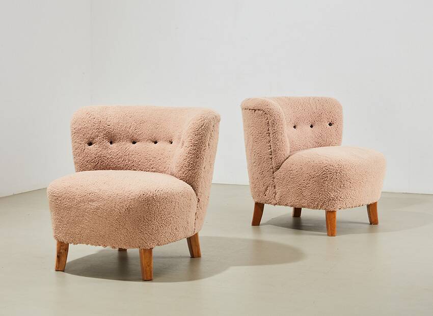Pair of Swedish Lounge Chairs 1940s