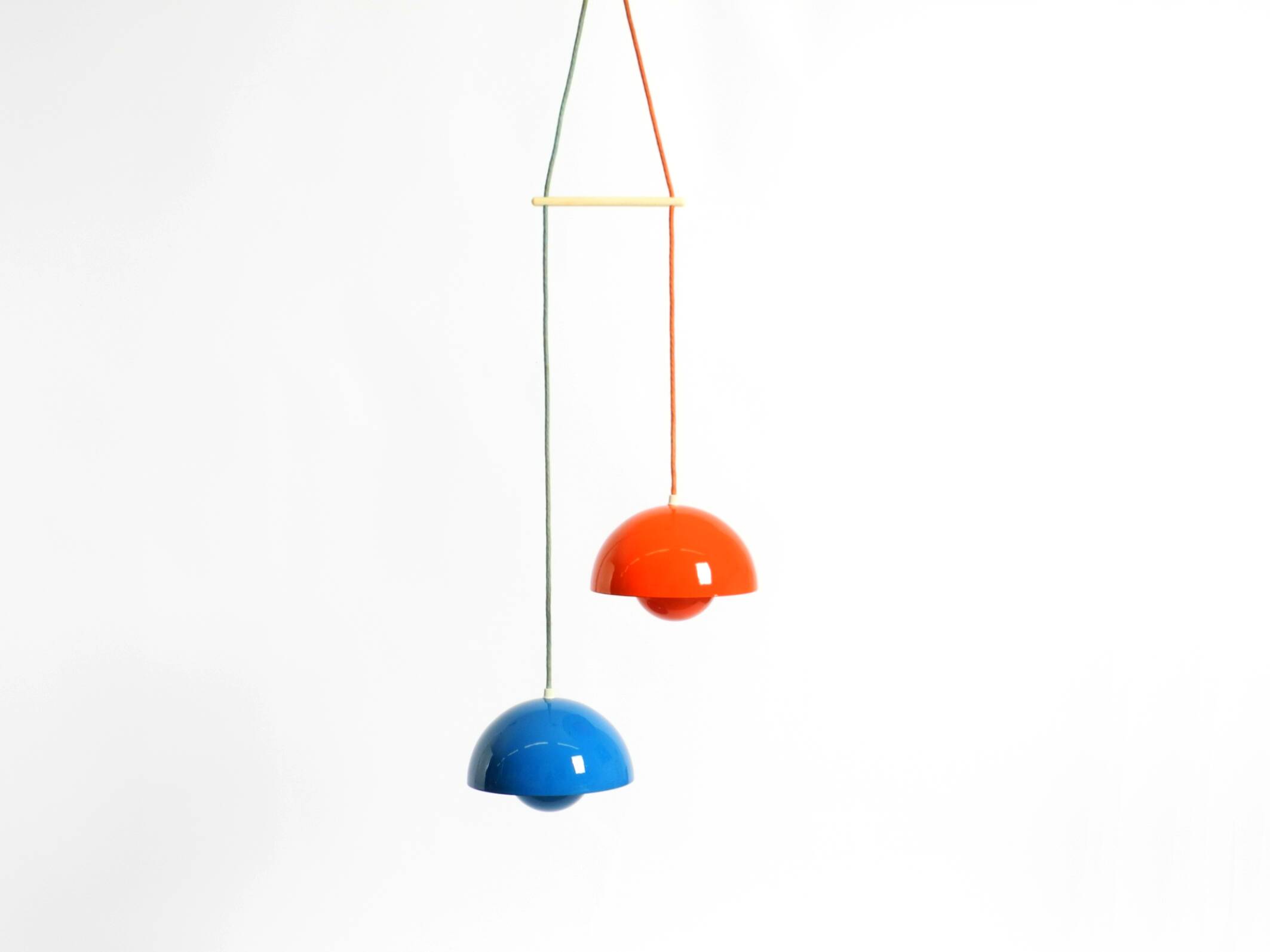 enamelled double shade Flower Pot pendant lamp by Verner Panton for Poulsen