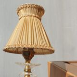 Pair of vintage wall lamps plexi lampshade pleated gold