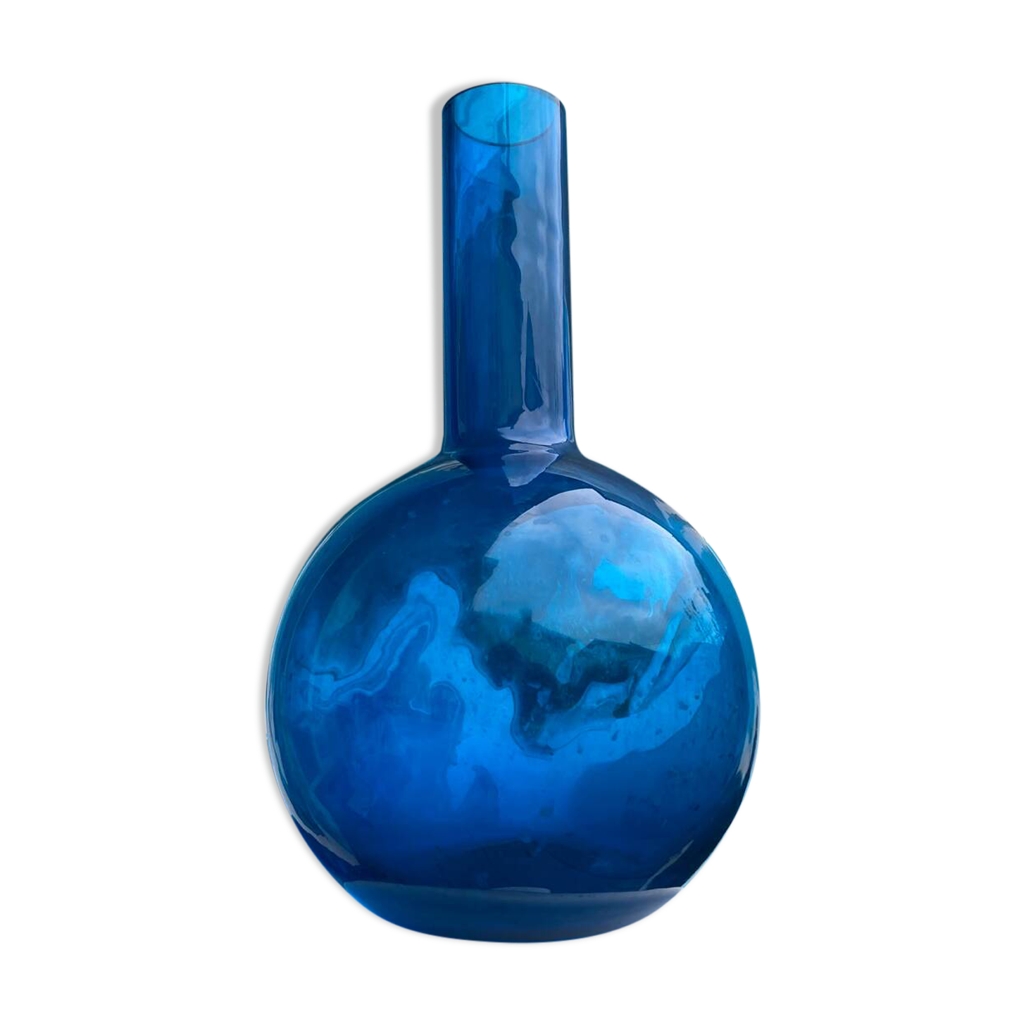 Large blown glass ball vase