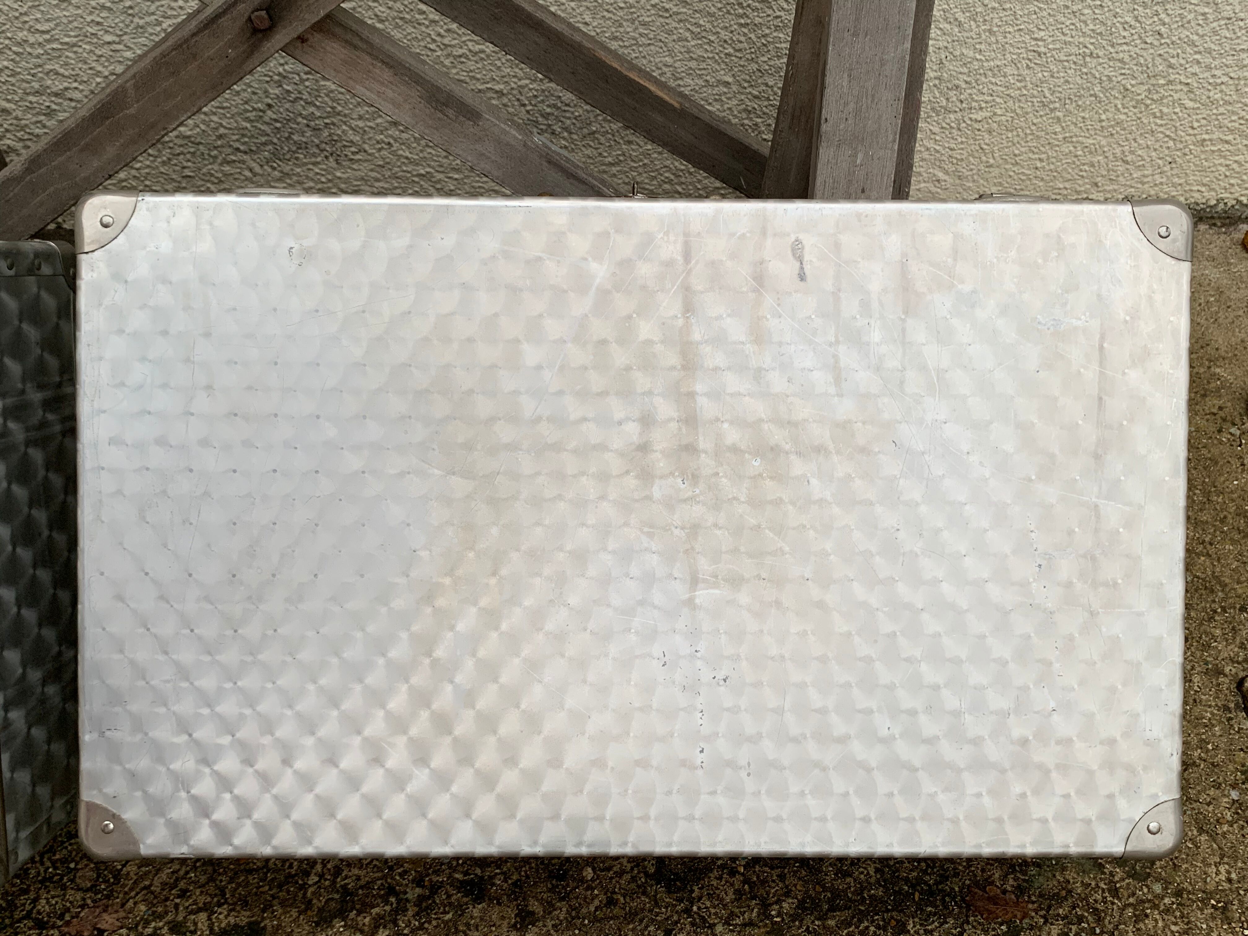 Vintage aluminum suitcases 1950