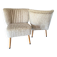 Paire de fauteuils cocktail en tissu beige