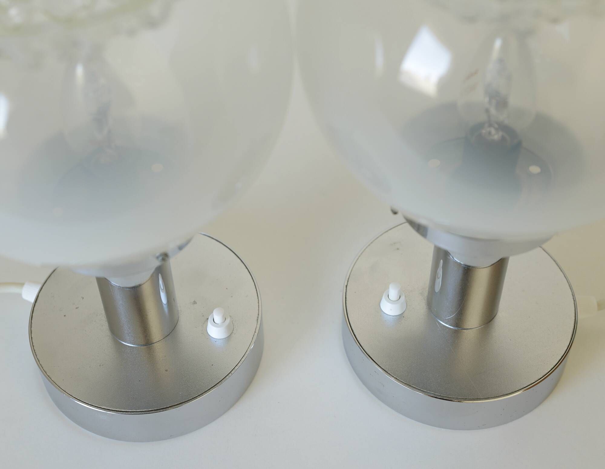 Vintage Pair of Bedside Lamps Mid Century Modern Light Fixture Murano Glass