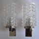 Pair of iron, chromed metal and glass years 50 / 60