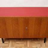 1960s sideboard in teak and formica red
