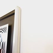 Typical silkscreen painting in kinetic checkerboard on aluminum, Italian abstract design in Vasarely style
