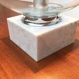 Mid-century glass and marble table lamp 3480 by Erco, 1960s.