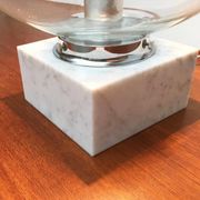Mid-century glass and marble table lamp 3480 by Erco, 1960s.