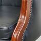 Chaise de bureau en cuir de vachette noir de style anglais