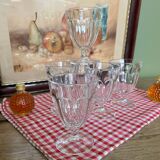 6 vintage faceted stemware
