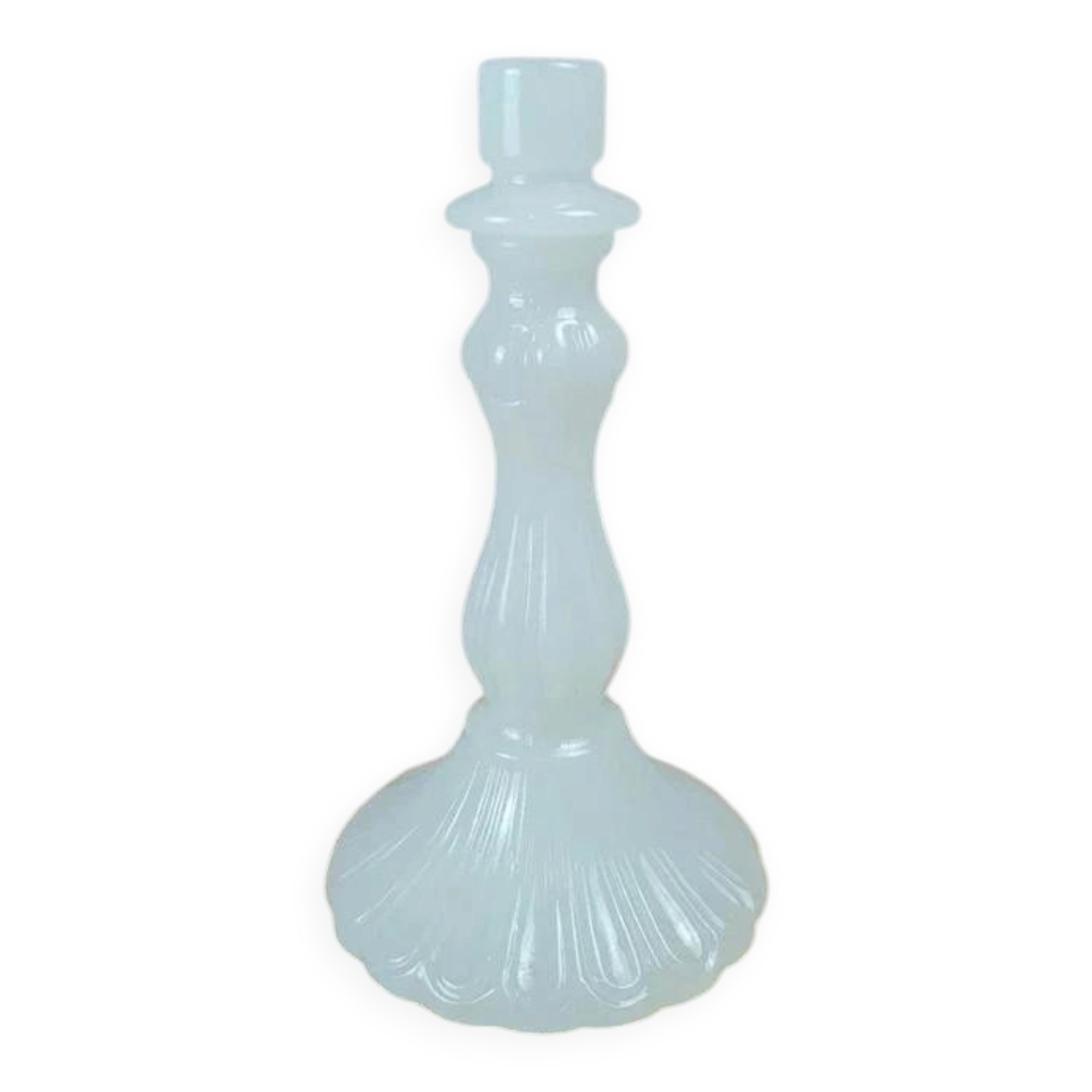 Vintage white opaline candlestick
