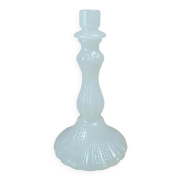 Bougeoir en opaline blanche vintage