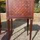 Louis XVI style marquetry & bronze bed and bedside table