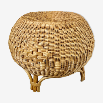 Rattan pouf