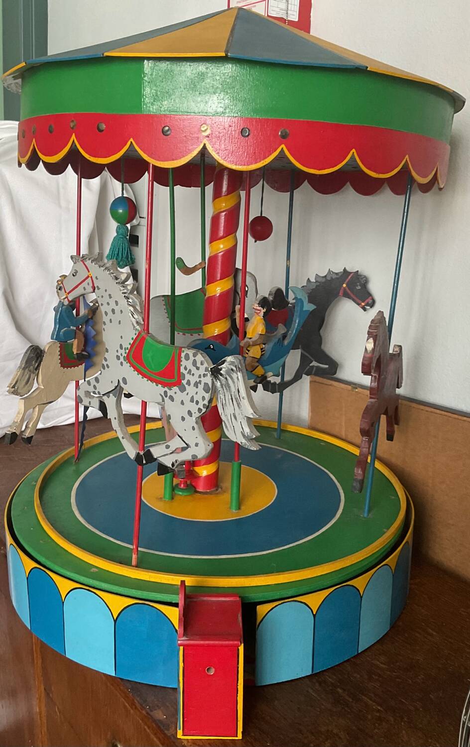 Rare vintage wooden carousel