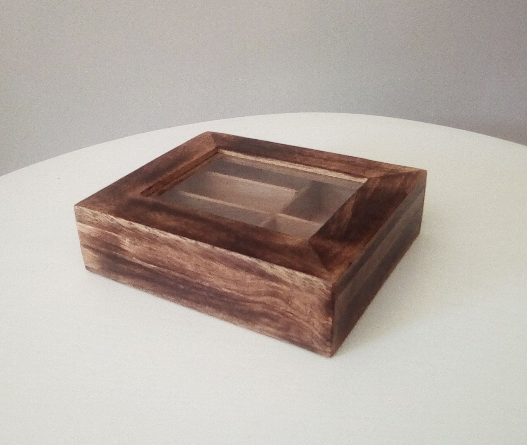 Vintage glass wooden box