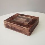 Vintage glass wooden box