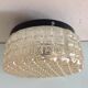 Round ceiling lamp in amber glass / vintage 60s-70s