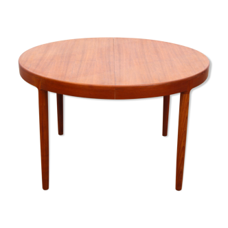 Scandinavian round teak meal table, 4/10 people