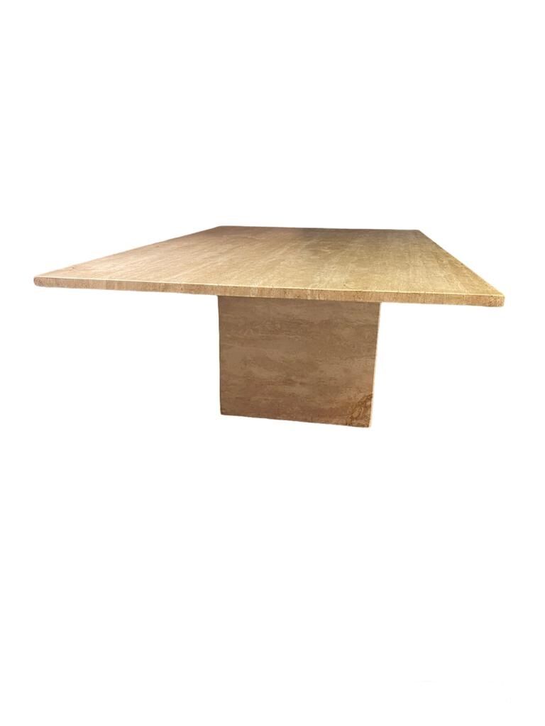 Mid century modern rectangular travertine coffee table