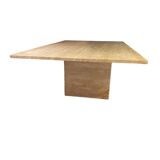 Mid century modern rectangular travertine coffee table