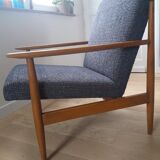 Fauteuil scandinave bleu