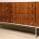 Vintage sideboard by Luigi Bartolini in rosewood and chrome metal, 1960