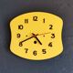 Vintage formica clock silent wall pendulum 60s "Yellow"