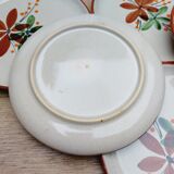 6 enamelled stoneware dessert plates