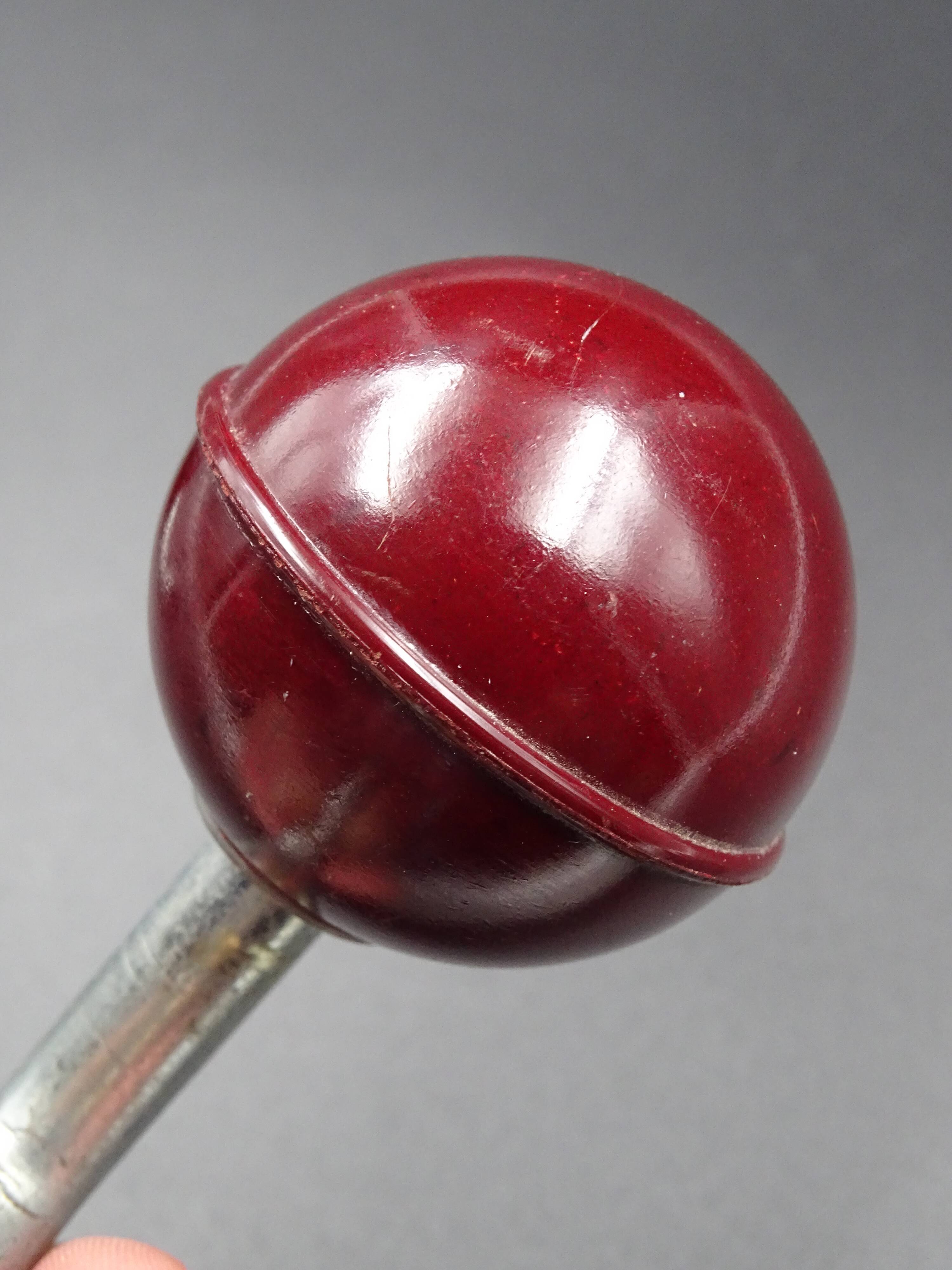 Two hooks in red bakelite and metal - around 1950