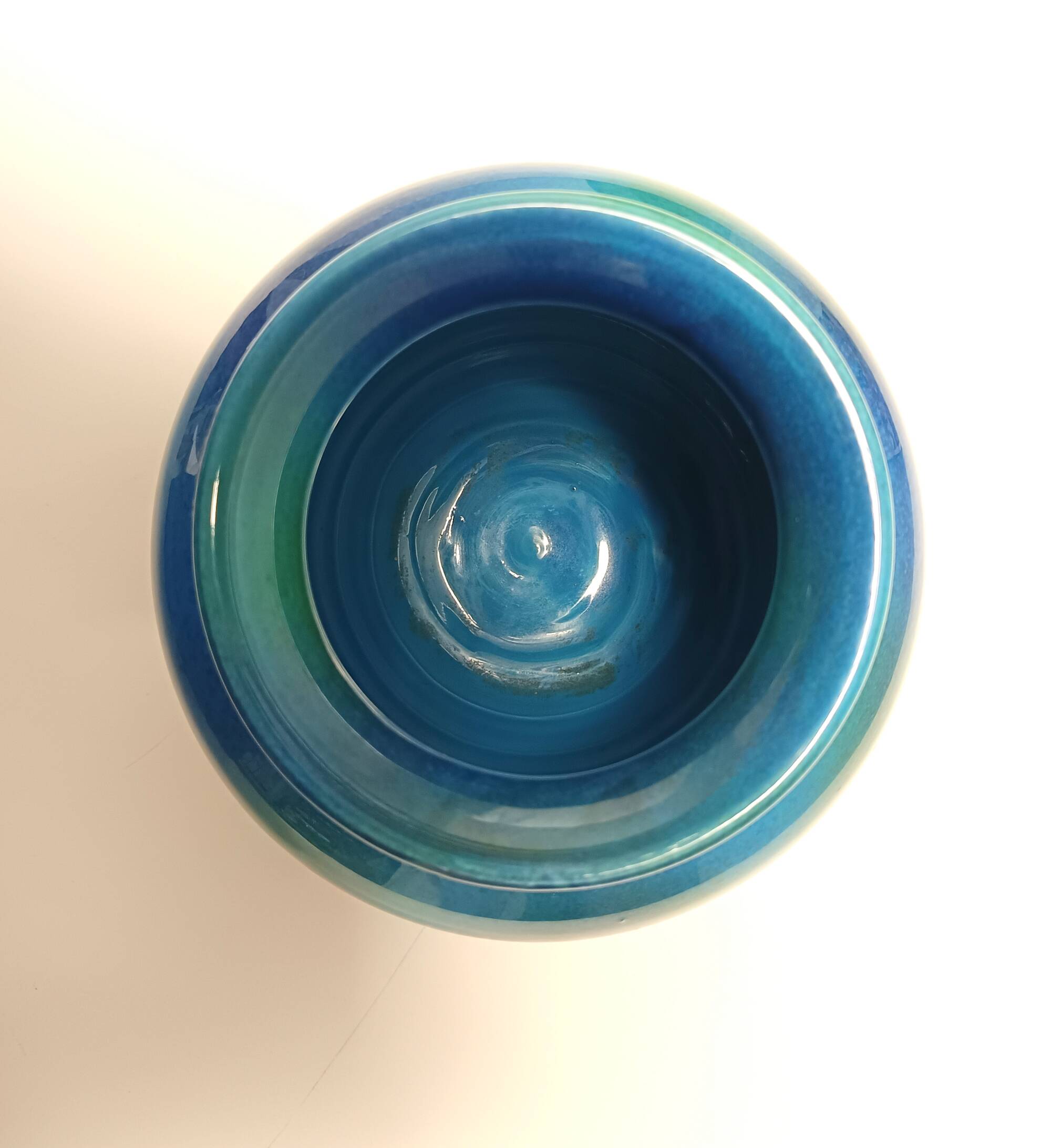 Rimini Blue Ceramic Vase by Aldo Londi for Bitossi and Italica Ars, Italy