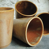 Set of 5 coffee cups in digoin sandstone color "bronze"
