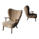 Fauteuils de Prague en véritable peau de mouton de Madsen & Schübel, Danemark, années 1960, ensemble de 2