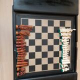 Chess game of the years with black lacquer and ivory board
