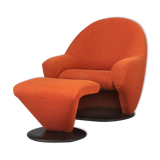 80s lounge fauteuil and ottoman for leolux